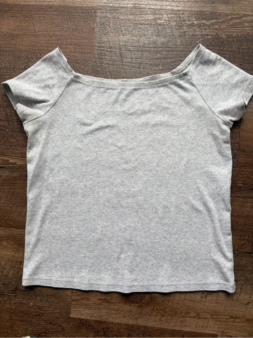 Hollister Light Gray Off-Shoulder Women's Top
